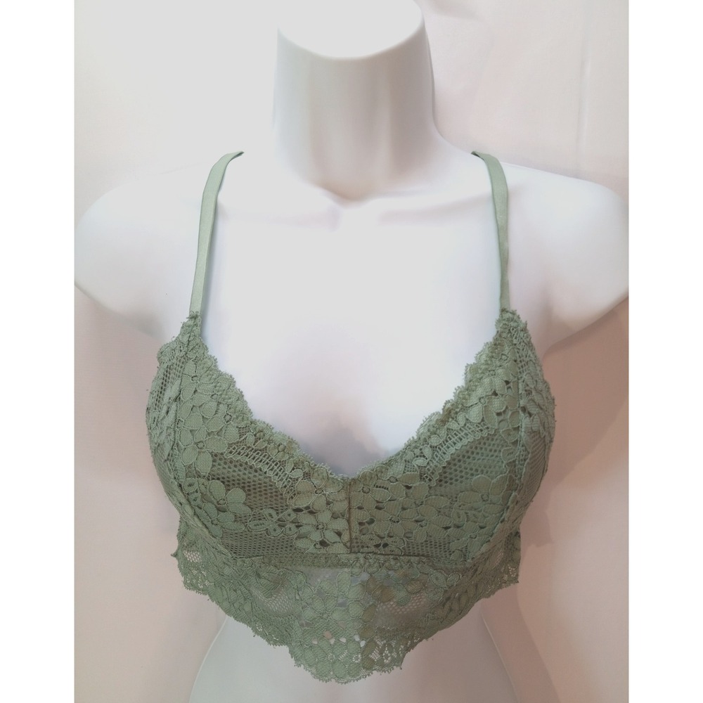 Forever 21 Racerback Bralette, Women's Bra, Medium, Sage Green